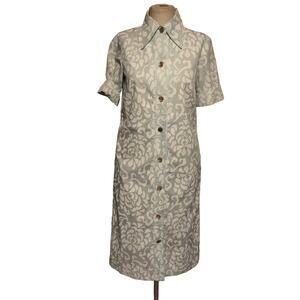 Key West Hand Print Fashions Erio Bocci Blue Graphic Print Shirt Dress 8